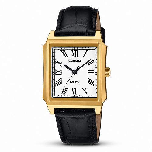 Premium Mens Leather Watch CASIO MTP-B190GL-7BV Versatile Style for Every Occasion