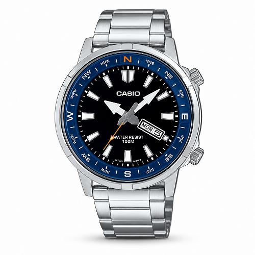 Professional Men's Stainless Watch :CASIO MTD-130D-1A2VDF Reliable Dive Timepiece
