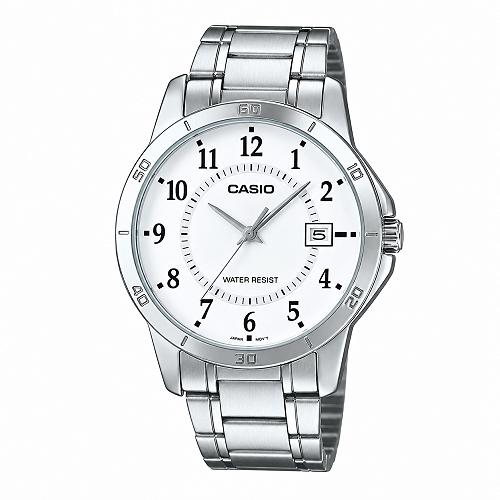 Essential Mens Silver Watch: CASIO MTP-V004D-7B Versatile Timepiece