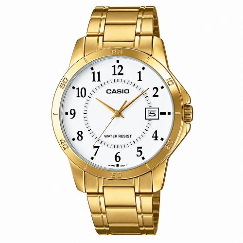 CASIO MTP-V004G-7B Premium Men's Gold Watch - Reliable Timepiece