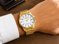 CASIO MTP-V004G-7B Premium Men's Gold Watch - Reliable Timepiece