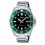 Casio MDV-107D-3AVDF Green Bezel Stainless Steel Men's Watch