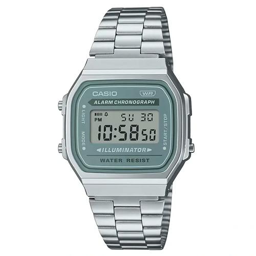 Casio A168WA-3AYDF Vintage Digital Stainless Steel Watch