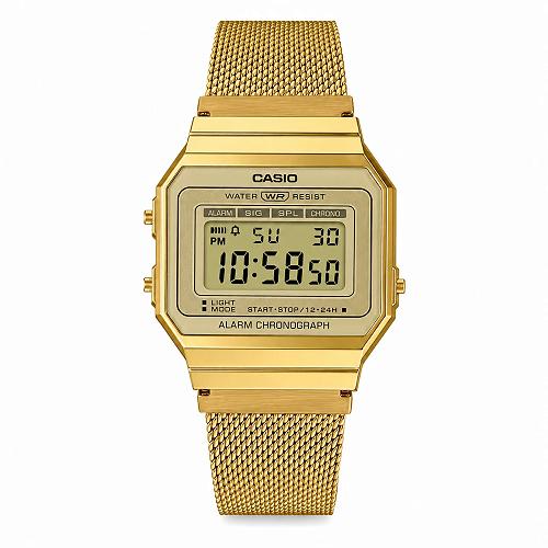 Casio Vintage A700WMG-9ADF Gold Mesh Digital Watch