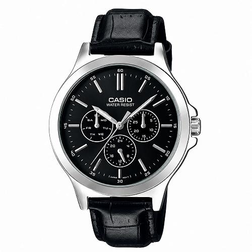 Casio Enticer MTP-V300L-1AUDF Black Leather Men's Watch