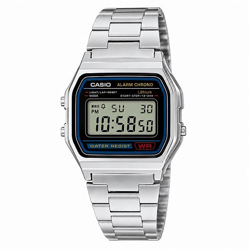 CASIO Vintage A158WA-1DF Digital Stainless Steel Watch