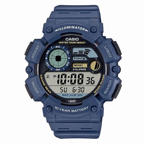 Casio WS-1500H-2AVDF Digital Fishing Gear Men's Blue Resin Watch
