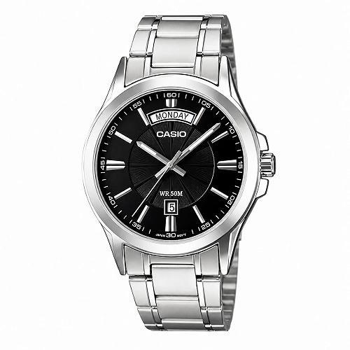 Casio MTP-1381D-1AVDF Enticer Black Dial Stainless Steel Men's Watch