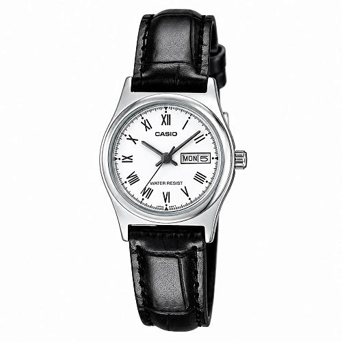 Casio LTP-V006L-7BUDF Women's Enticer Black Leather Watch