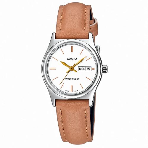 Casio LTP-V006L-7B2UDF Enticer Women's Day-Date Leather Watch