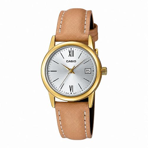 Casio LTP-V002GL-7B3UDF Enticer Gold Leather Women's Watch