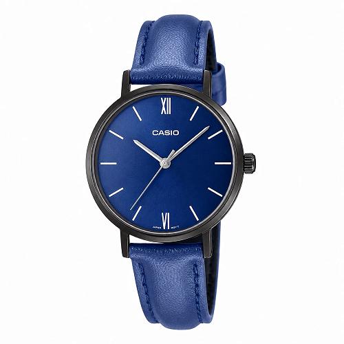 Casio LTP-VT02BL-2AUDF Women's Blue Dial Leather Watch