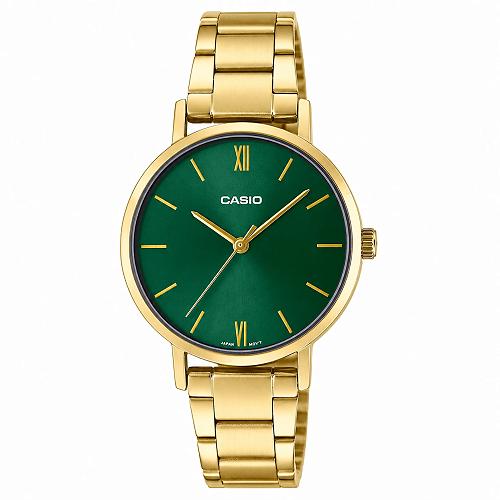 Casio LTP-VT02G-3AUDF Enticer Women's Gold & Green Dial Watch