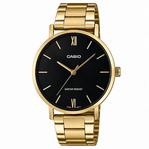 Casio MTP-VT01G-1BUDF Enticer Gold Black Dial Men's Watch