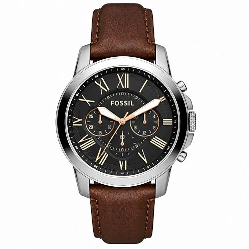 Fossil Grant Chronograph Men's Watch FS4813 Brown Leather