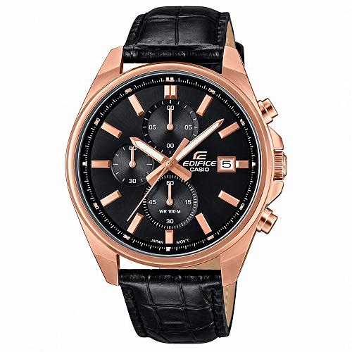 Casio Edifice EFV-610ECL-1AUDF Men's Leather Chronograph Watch