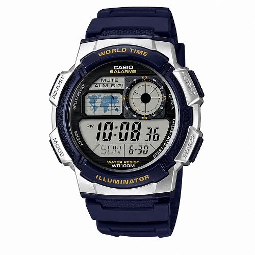 Casio AE-1000W-2A Digital World Time Watch