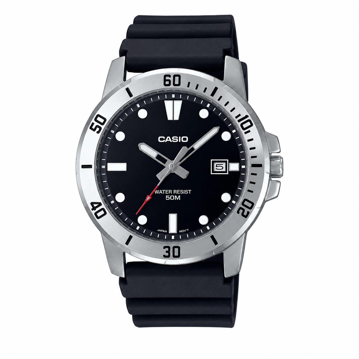 Casio MTP-VD01-1E Men’s Watch | Bold Black Sport Watch
