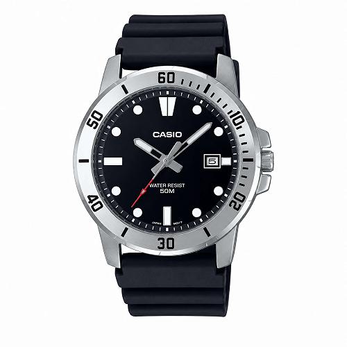 Casio MTP-VD01-1E Men’s Watch | Bold Black Sport Watch