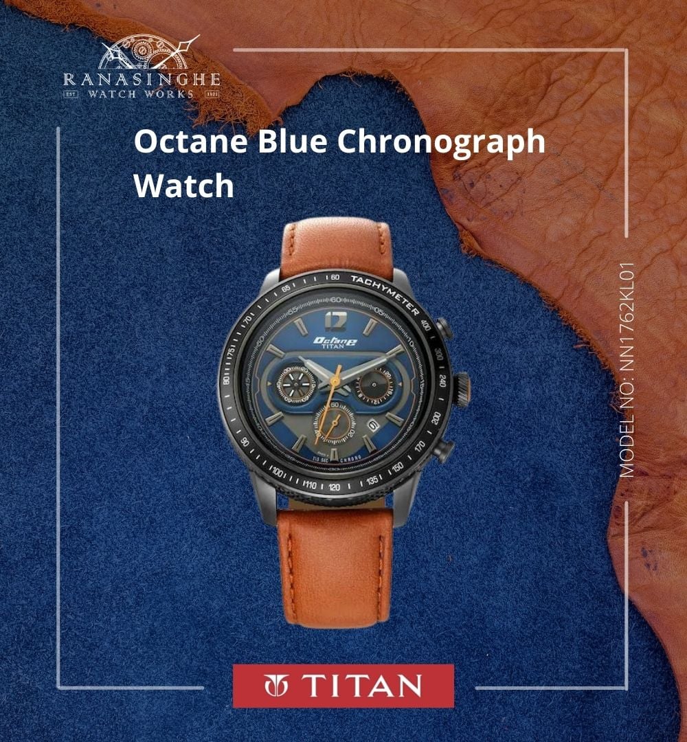 Titan octane blue deals chronograph watch with tachymeter