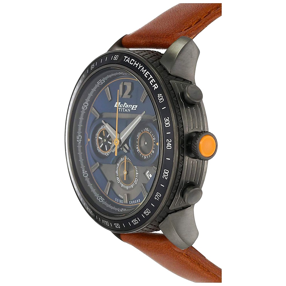 Titan octane leather on sale watches