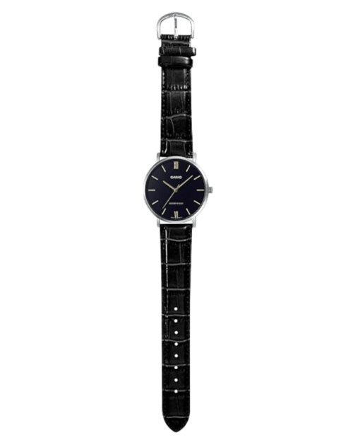 Black Leather Strap Watch