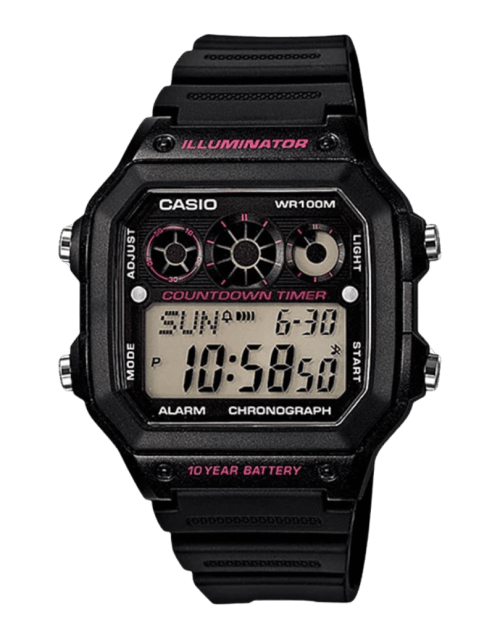 Casio AE-1300WH-1A2VDF sports digital watch with black strap
