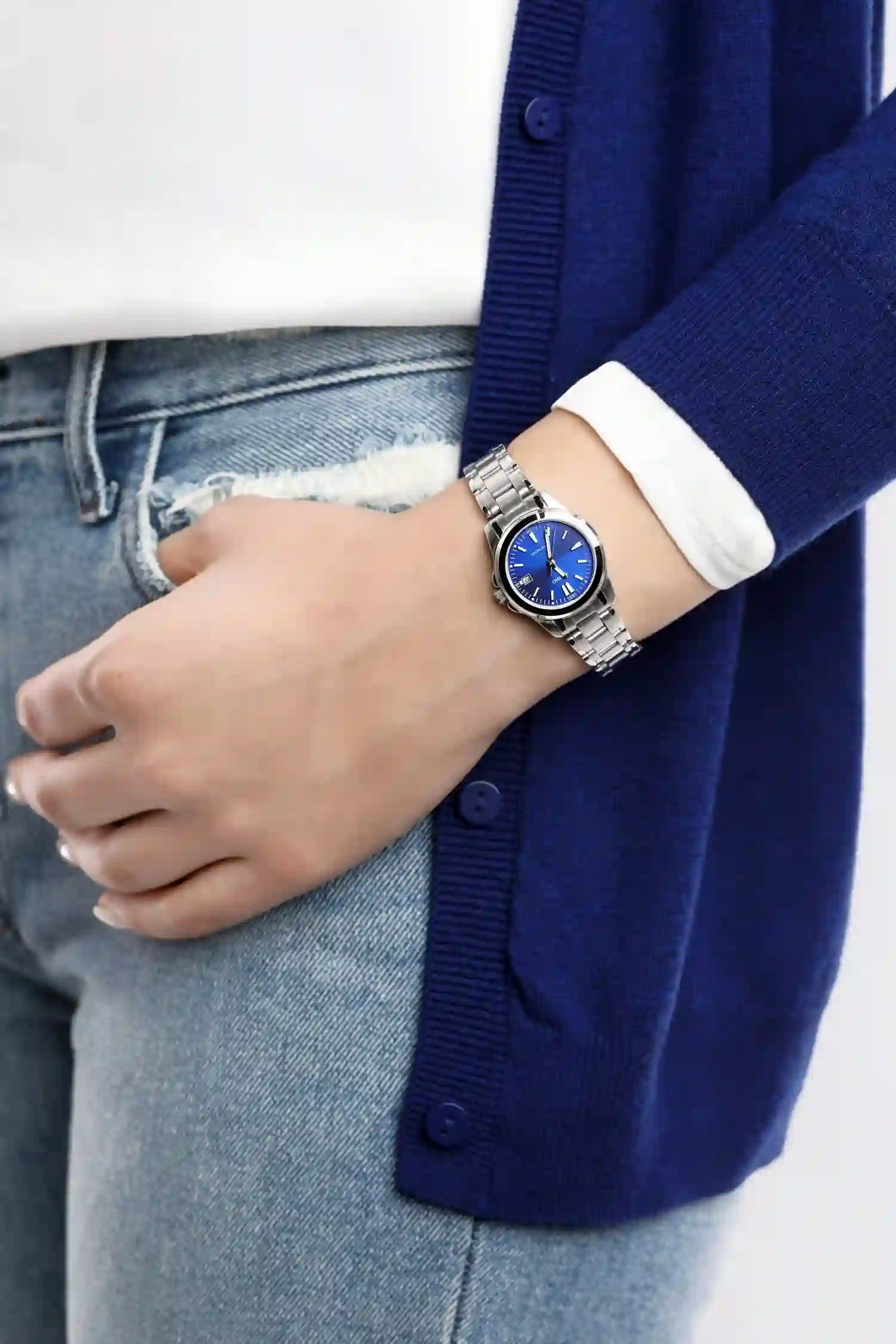 Casio LTP-1215A-2A2DF Chic Blue Dial Ladies Watch with Stainless Steel Band