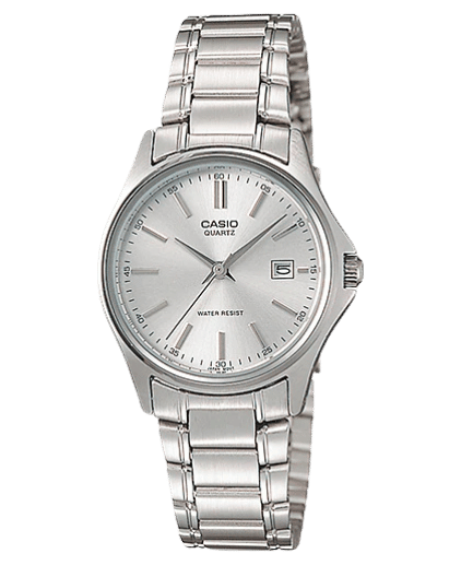 Casio LTP-1183A-7ADF Elegant Ladies Watch with White Dial and Silver Strap