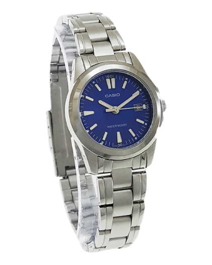 Casio LTP-1215A-2A2DF Chic Blue Dial Ladies Watch with Stainless Steel Band