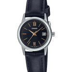 Casio LTP-V002L-1B3UDF Black Dial Ladies Watch Front View
