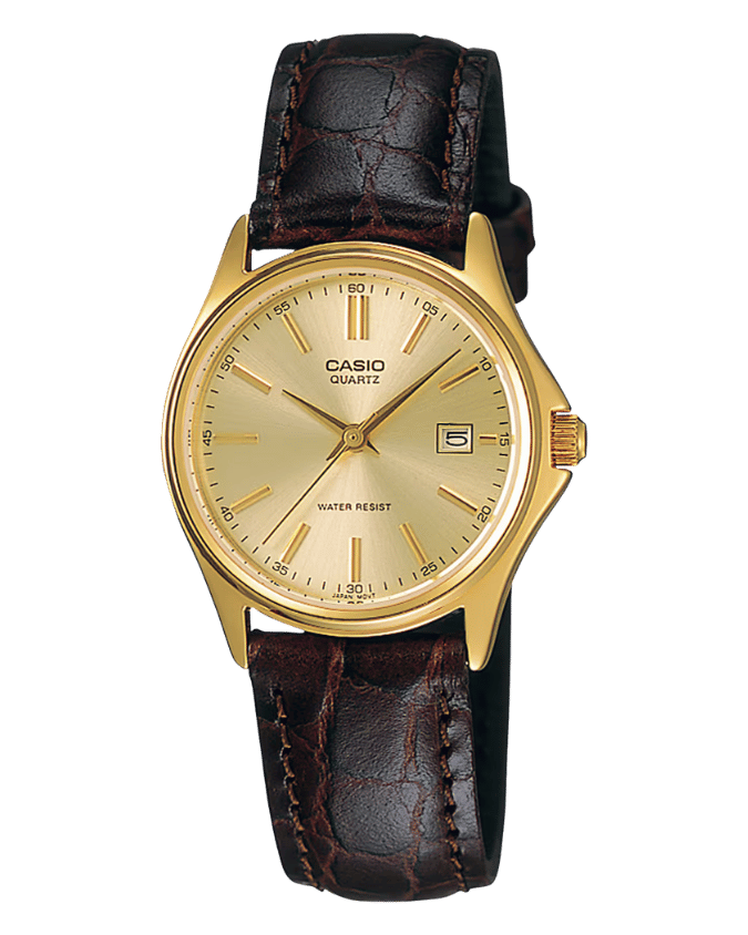 Casio LTP-1183Q-9ADF gold-tone watch with champagne dial