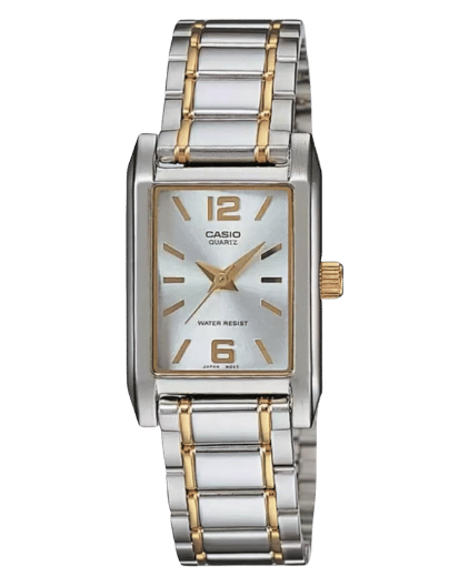 Casio LTP-1235SG-7ADF ladies two-tone rectangular watch