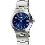 Casio LTP-1241D-2A2DF with sky blue dial and stainless steel band