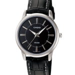 Casio LTP-1303L-1AVDF women’s watch with black dial and leather strap