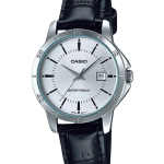 Casio LTP-V004L-7AUDF women’s white dial watch with leather strap