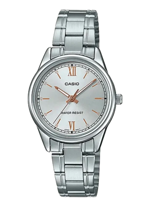 Casio LTP-V005D-7B2UDF ladies stainless steel watch with white dial