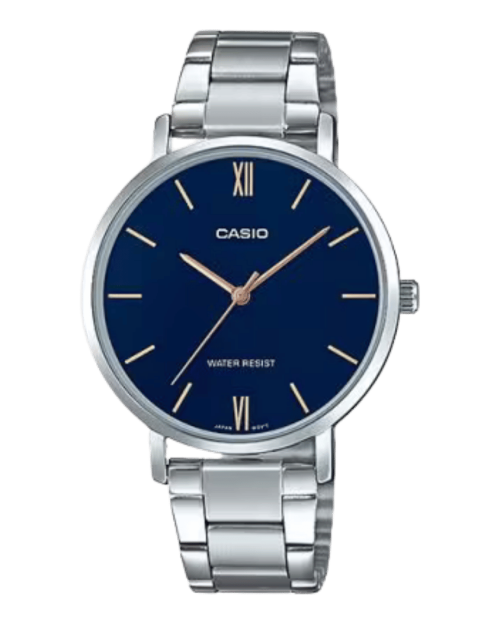 Casio LTP-VT01D-2BUDF elegant blue dial ladies watch
