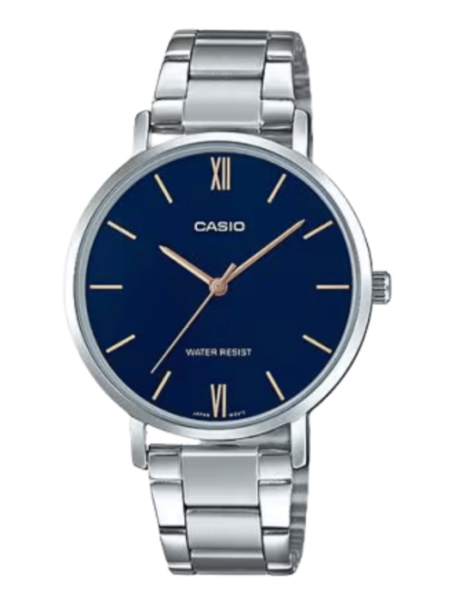 Casio LTP-VT01D-2BUDF elegant blue dial ladies watch