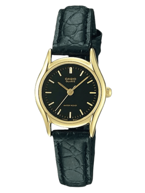 Casio LTP-1094Q-1ARDF black dial women’s watch with gold-tone case