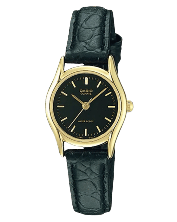 Casio LTP-1094Q-1ARDF black dial women’s watch with gold-tone case