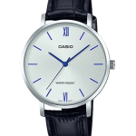 Casio LTP-VT01L-7B1UDF with white dial and black leather strap