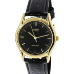 Casio MTP-1094Q-1A black dial men’s watch with gold-tone case