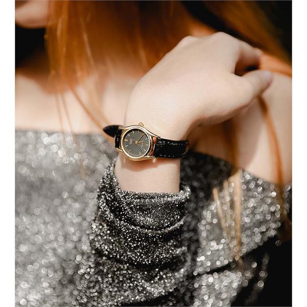 Side view of Casio LTP-1094Q-1ARDF with leather strap