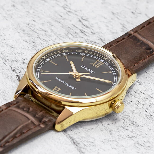 Close-up of Roman numerals on Casio LTP-V005GL-1B2UDF dial