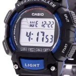 Side angle of sporty Casio watch with tough resin build