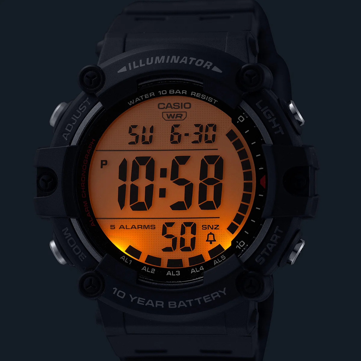 Side view of AE-1500-1AVDF resin strap and large case
