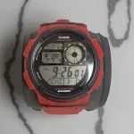 Top view of AE-1000W-4AVDF showing world map and digital features