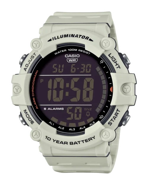 Casio AE-1500WH-8B2VDF grey digital sports watch front view