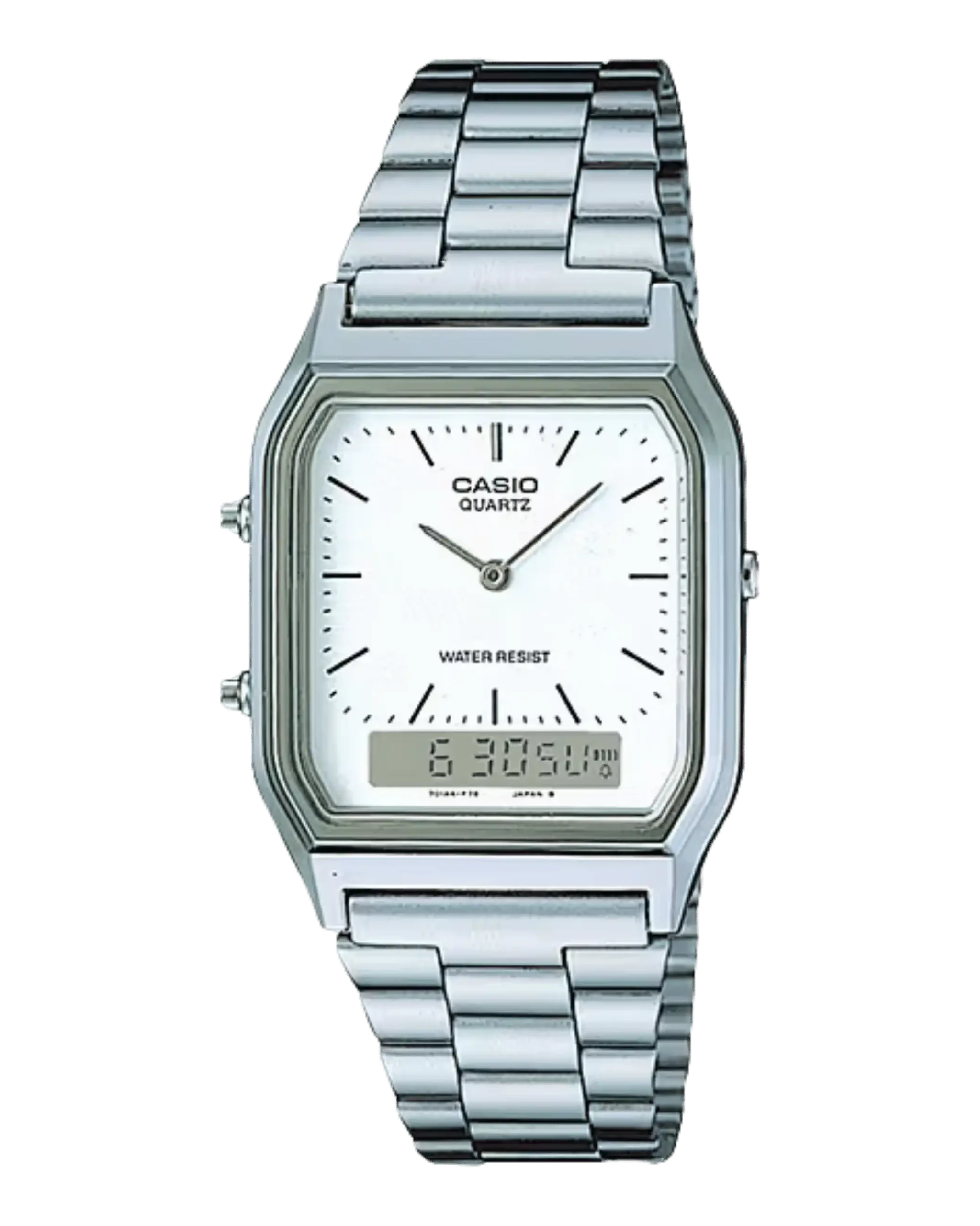 Casio AQ-230A-7DMQ analog-digital watch with white dial